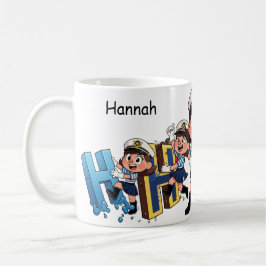 Personalized  Name Sailor Cartoon Character * H * Koffiemok