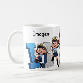 Personalized  Name Sailor Cartoon Character * I * Koffiemok