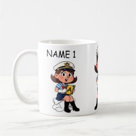 Personalized  Name Sailor Cartoon Character  Koffiemok