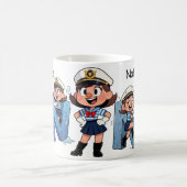 Personalized Name Sailor Cartoon Character * N * Koffiemok (Center)
