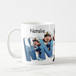 Personalized  Name Sailor Cartoon Character * N * Koffiemok