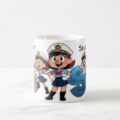 Personalized  Name Sailor Cartoon Character * S * Koffiemok (Center)
