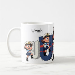 Personalized Name Sailor Cartoon Character * U *  Koffiemok