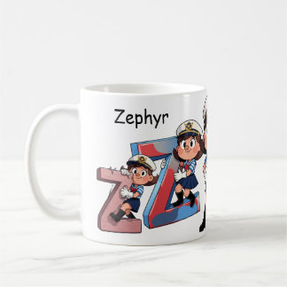 Personalized Name Sailor Cartoon Character * Z * Koffiemok