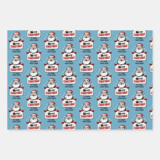 Personalized Name Santa Christmas Inpakpapier Vel (Voorkant 3)