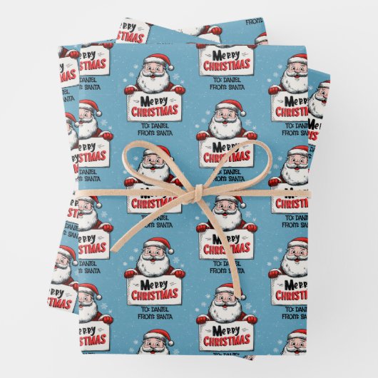 Personalized Name Santa Christmas Inpakpapier Vel (In situ)