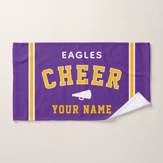 Personalized Name & School Cheer Towel, Team Gift (Serviette à main)
