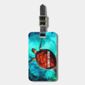 Personalized Name Sea Turtle Beach Vacation Bagagelabel (Voorkant verticaal)