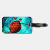 Personalized Name Sea Turtle Beach Vacation Bagagelabel (Achterkant horizontaal)