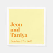 Personalized Name Simple Modern MInimal Wedding  N Servet (Voorkant)