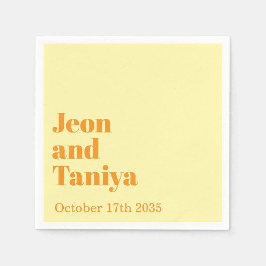 Personalized Name Simple Modern MInimal Wedding  N Servet (Voorkant)