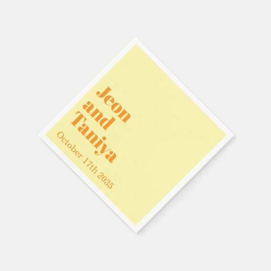 Personalized Name Simple Modern MInimal Wedding  N Servet (Hoek)