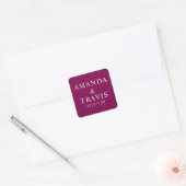 Personalized Name Simple Modern Minimal Wedding Vierkante Sticker (Envelop)