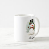 Personalized Name Snowman Coffee Mug (Devant droit)