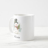 Personalized Name Snowman Coffee Mug (Devant gauche)