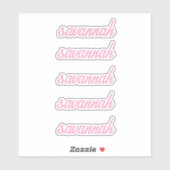 Personalized Name Stickers Custom Text Five times (Feuille)