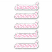 Personalized Name Stickers Custom Text Five times (Devant)