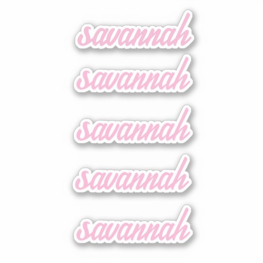 Personalized Name Stickers Custom Text Five times (Devant)