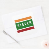 Personalized Name Stickers Retro Stripe Badge (Enveloppe)