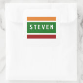 Personalized Name Stickers Retro Stripe Badge (Sac)