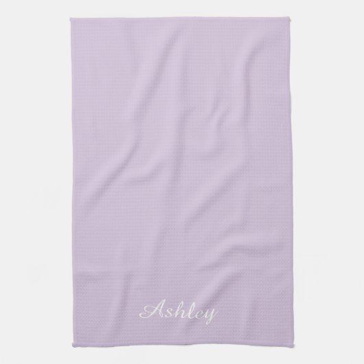 Personalized Name Stylish Modern Elegant lavender Theedoek (Verticaal)