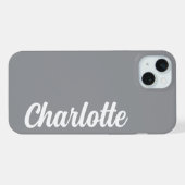 Personalized Name Stylish Modern Minimal Dark Grey (Verso Horizontal)