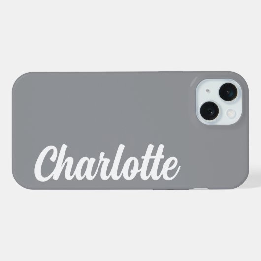 Personalized Name Stylish Modern Minimal Dark Grey (Verso Horizontal)