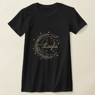 Personalized Name T-Shirt - Elegant Crescent Moon