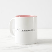Personalized Name Two-Tone Mug – Minimal Valentine (Devant gauche)
