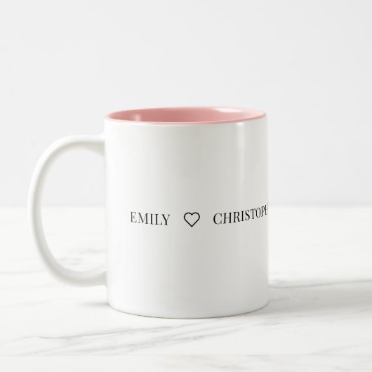 Personalized Name Two-Tone Mug – Minimal Valentine (Gauche)