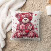 Personalized Name Valentine’s Day Floral Bear Kussen (Deken)
