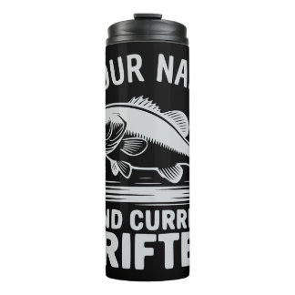 Personalized Name Wind Current Drifter Bass Fish Thermosbeker