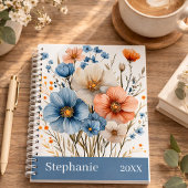 Personalized Name & Year Blue Wildflower