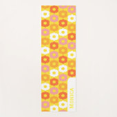 Personalized name yellow orang flowers pattern yogamat (Voorkant)