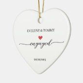 Personalized Names and Date Engagement Heart- Keramisch Ornament (Links)