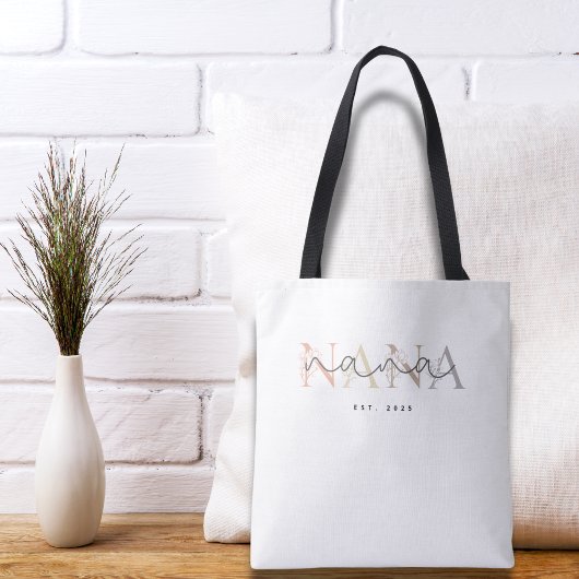 Personalized Nana Grandma Floral Elegance Draagtas