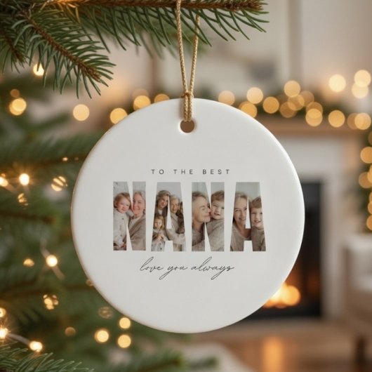 Personalized NANA Photo Christmas Custom  Keramisch Ornament