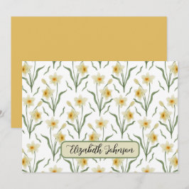 Personalized Narcissus Floral Note Card Notitiekaartje
