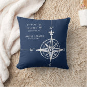 Personalized Nautical Coordinates & Compass Rose Kussen (Deken)
