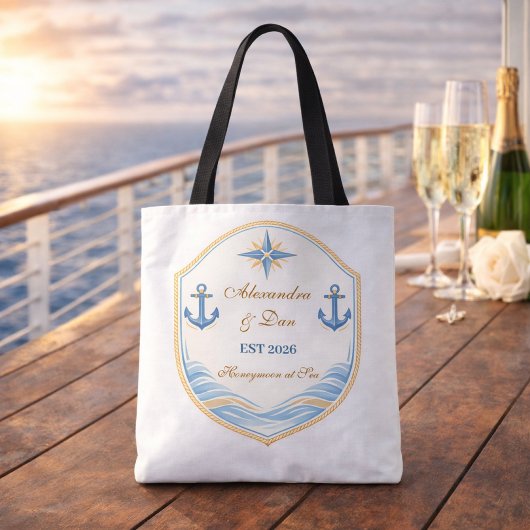 Personalized Nautical Honeymoon Crest Draagtas