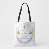 Personalized Nautical Honeymoon Crest Draagtas (Voorkant)