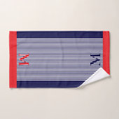 Personalized Navy And Bright Red Nautical Aesthet (Serviette à main)