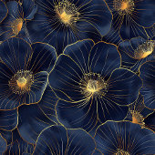 Personalized Navy Bath Towels Gold Floral Accent Bad Handdoek