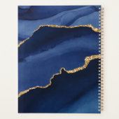 Personalized Navy Blue Gold Agate Geode Monogram  Planner (Achterkant)