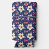 Personalized Navy Blue Vintage Floral (Achterkant)