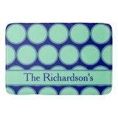 Personalized Navy Mint Polka Dot Pattern Modern Badmat (Voorkant)