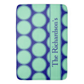 Personalized Navy Mint Polka Dot Pattern Modern Badmat (Voorkant Verticaal)