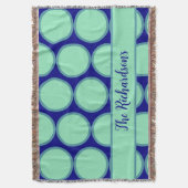 Personalized Navy Mint Polka Dot Pattern Modern Deken (Voorkant Verticaal)