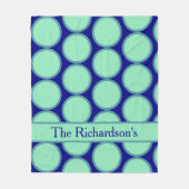 Personalized Navy Mint Polka Dot Pattern Modern  Fleece Deken (Voorkant)