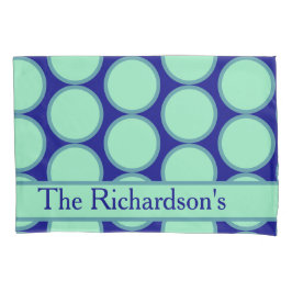 Personalized Navy Mint Polka Dot Pattern Modern Kussensloop